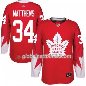 Toronto Maple Leafs Hockeydrakt Auston Matthews 34 2017-2018 Rød Alternate Adidas Authentic - Herre